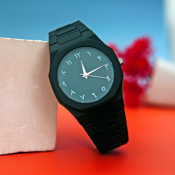 Black Aura watch 2025 New Arabic Aura Watch Black Modern Creative Design Waterproof Fiber Chain Quartz Movement