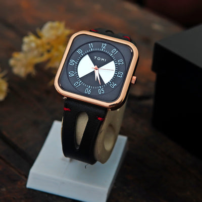 TOMI Casual Wrist Watch For Men Quartz Leather Belts Water Resistant