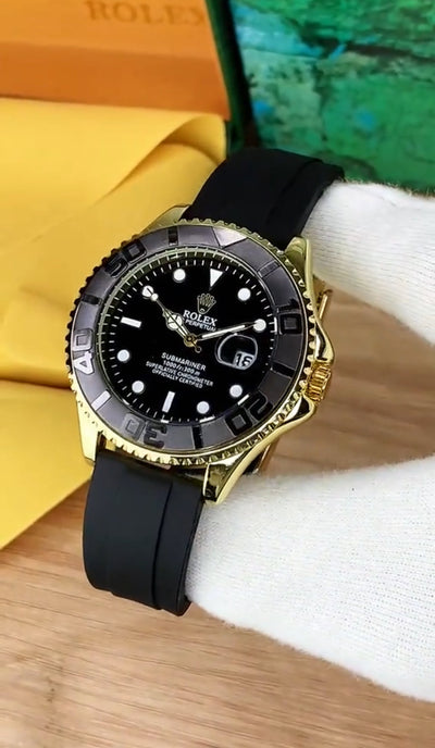 Luxury and Stylish Watch for Men - Rotatable Bezel - Adjustable Rubber Strap - Heavy Weight Watches with  Box  Casual & Businesses Wear