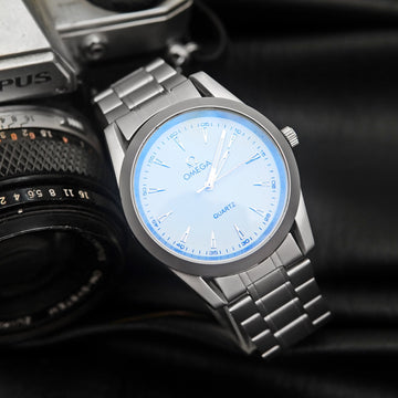OMEGA New launched silver chain watch for men , Round chain steel watch for men