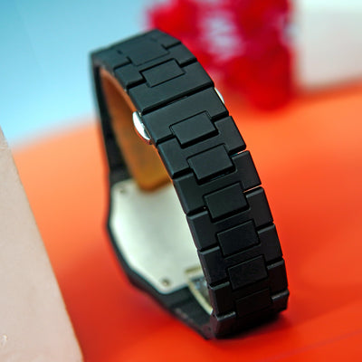 Black Aura watch 2025 New Arabic Aura Watch Black Modern Creative Design Waterproof Fiber Chain Quartz Movement